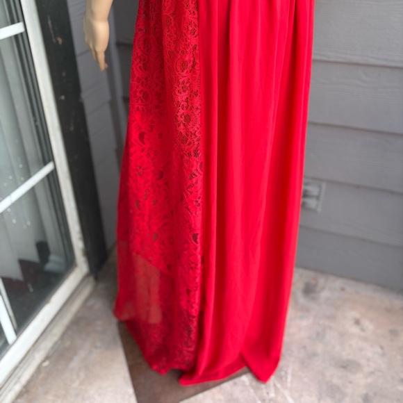 NWT Express Red Lace Halter Maxi - Picture 7 of 9